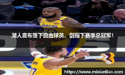 湖人宣布签下自由球员，剑指下赛季总冠军！